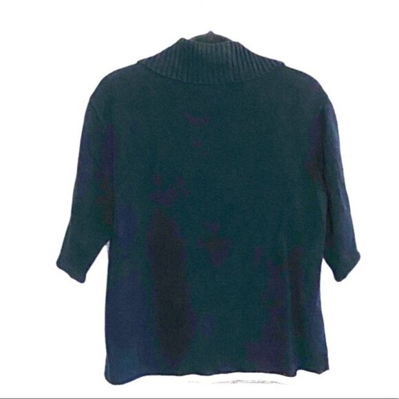 Holiday Christmas Black Ramie Cotton Blend Zip Med Y - Picture 3 of 10